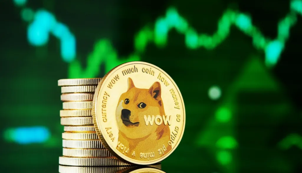 Dogecoin salta 27% enquanto Bitcoin se aproxima do preço recorde